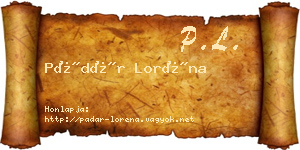Pádár Loréna névjegykártya